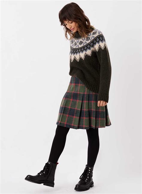 Kilt skirt in wool and mohair 